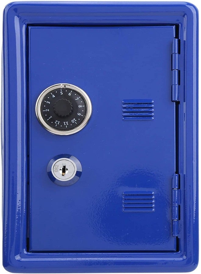 Delzon حصالة نقود معدنية آمنة جديدة من ديلزون - حصالة نقود للأطفال، صندوق نقود صغير مبتكر على شكل صراف آلي، حصالة نقود معدنية مع قفل ومفتاحين (أزرق) - Image 2